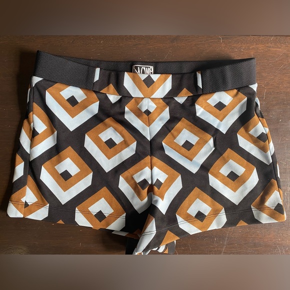 Diane Von Furstenberg Archive Diamond Printed Jogette Shorts - Picture 1 of 10